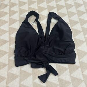 Universal standard black swimsuit bikini top tie back